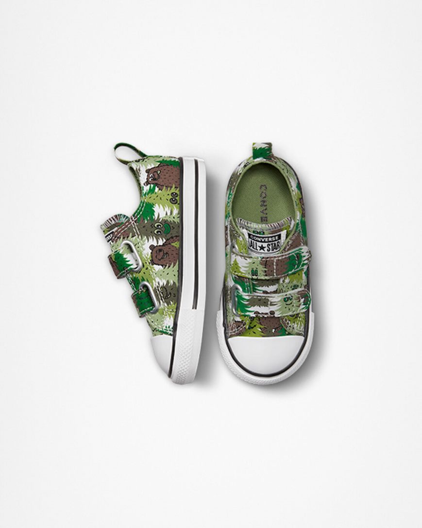 Dívčí Boty Nízké Converse Chuck Taylor All Star Easy-On Forest Camo Bílé Zelene | CZ RDIO09